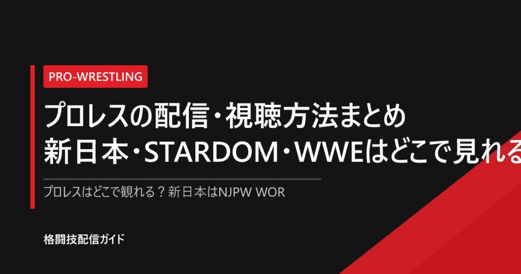 プロレスの配信はどこで見れる？団体別の視聴方法と料金【2026】