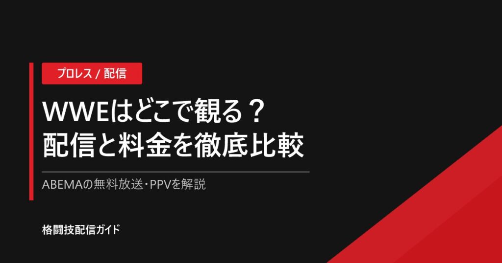 WWEの配信・視聴方法まとめ｜どこで見れる【2026】