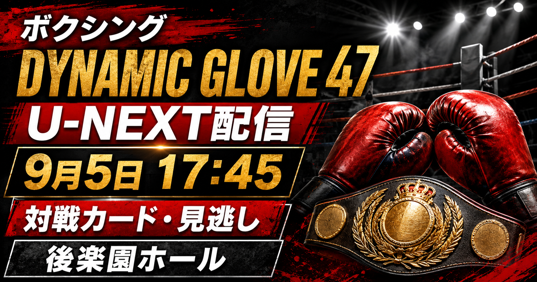 DYNAMIC GLOVE 47はどこで見れる?U-NEXT配信・対戦カード【2026】