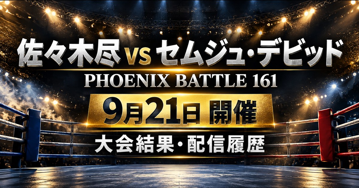 佐々木尽vsセムジュ・デビッド PHOENIX BATTLE 161 Lemino配信